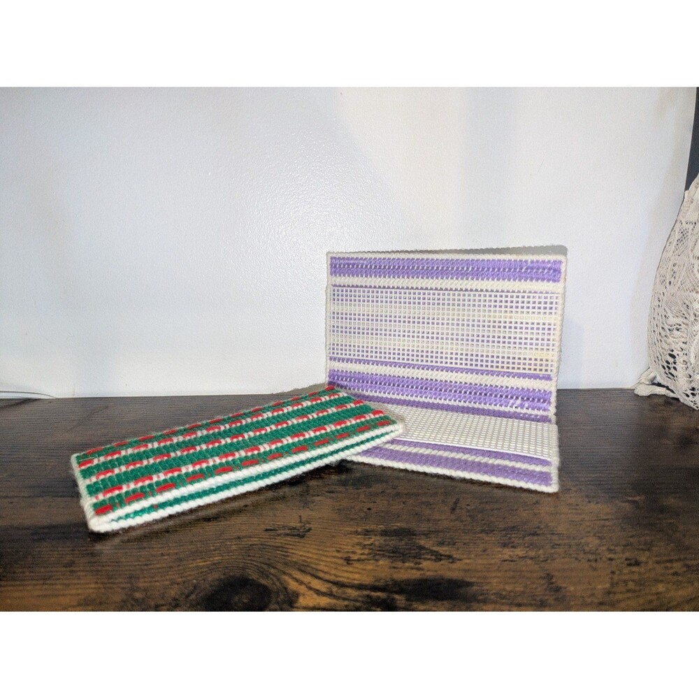 Handmade Plastic Canvas Checkbook and Wallet